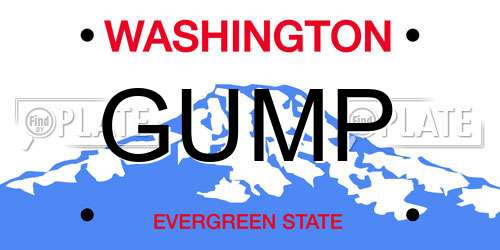 GUMP Washington License Plate