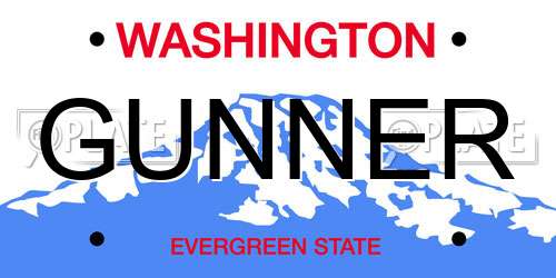 GUNNER Washington License Plate