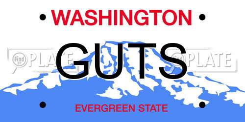 GUTS Washington License Plate