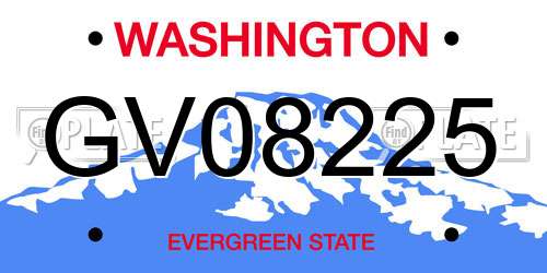 GV08225 Washington License Plate