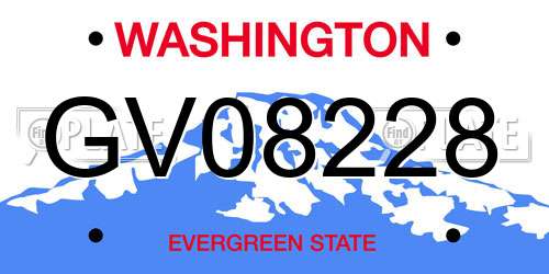GV08228 Washington License Plate