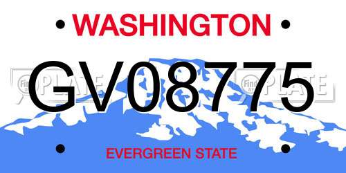 GV08775 Washington License Plate
