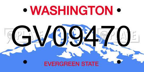 GV09470 Washington License Plate