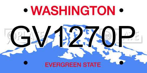 GV1270P Washington License Plate