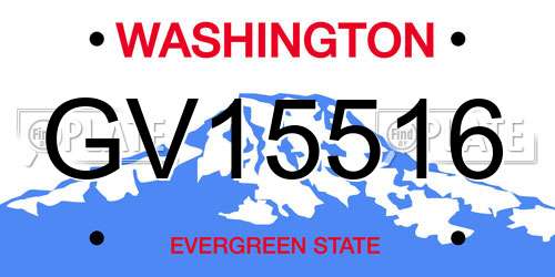 GV15516 Washington License Plate