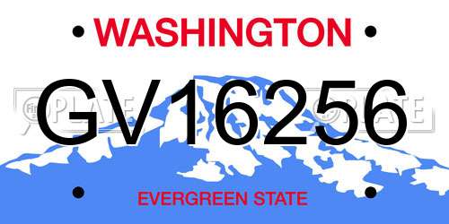 GV16256 Washington License Plate