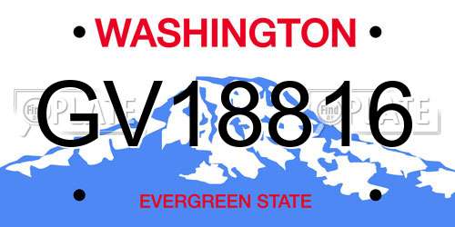 GV18816 Washington License Plate