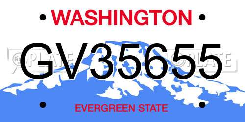 GV35655 Washington License Plate