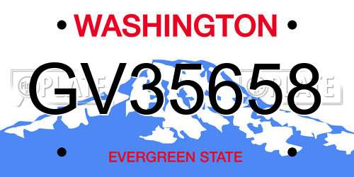 GV35658 Washington License Plate