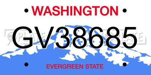 GV38685 Washington License Plate