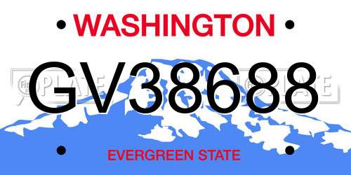 GV38688 Washington License Plate