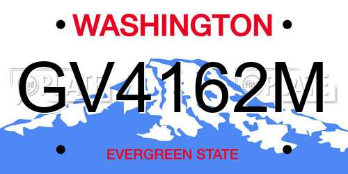 GV4162M Washington License Plate