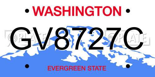 GV8727C Washington License Plate