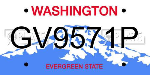 GV9571P Washington License Plate