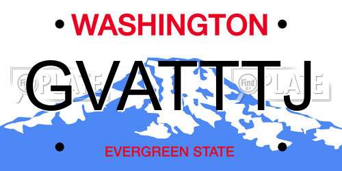 GVATTTJ Washington License Plate
