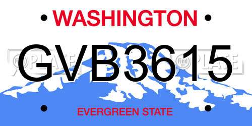 GVB3615 Washington License Plate