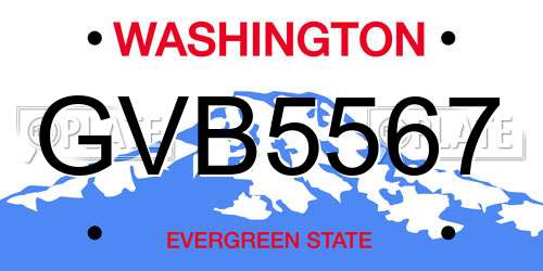 GVB5567 Washington License Plate
