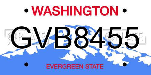 GVB8455 Washington License Plate