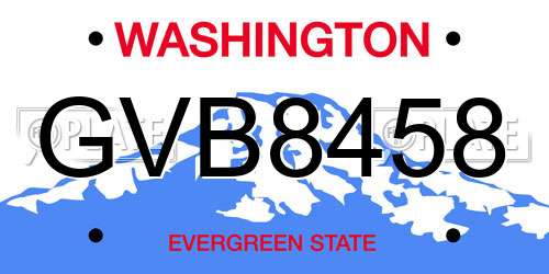 GVB8458 Washington License Plate