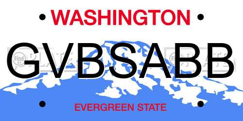 GVBSABB Washington License Plate