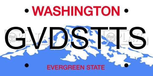 GVDSTTS Washington License Plate