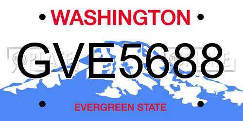 GVE5688 Washington License Plate