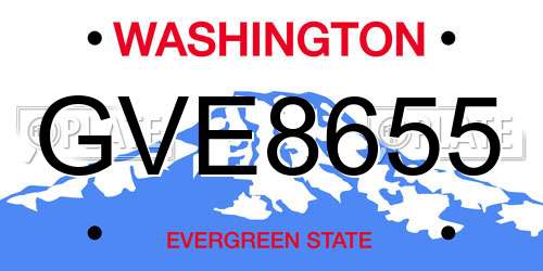 GVE8655 Washington License Plate