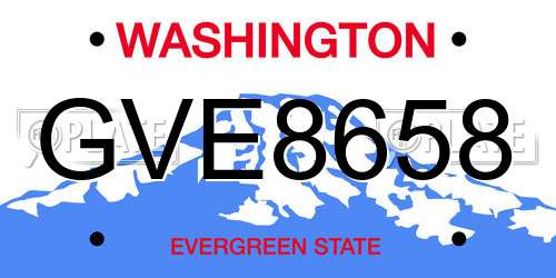 GVE8658 Washington License Plate
