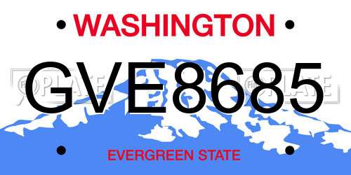 GVE8685 Washington License Plate