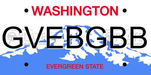 GVEBGBB Washington License Plate