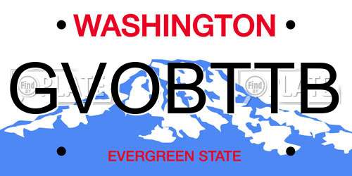 GVOBTTB Washington License Plate