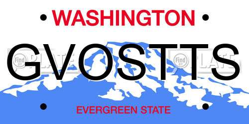 GVOSTTS Washington License Plate
