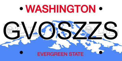 GVOSZZS Washington License Plate