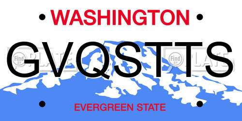 GVQSTTS Washington License Plate