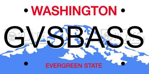 GVSBASS Washington License Plate