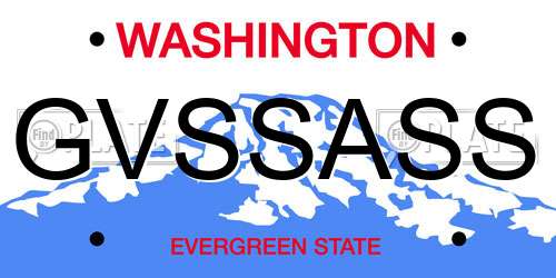 GVSSASS Washington License Plate