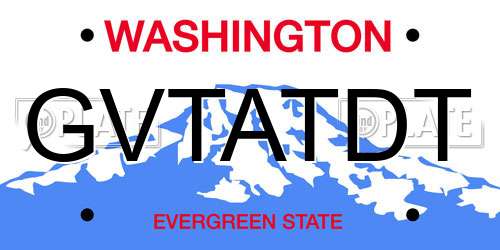 GVTATDT Washington License Plate