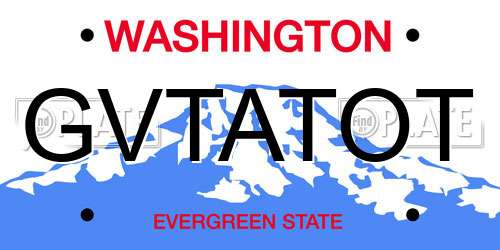 GVTATOT Washington License Plate