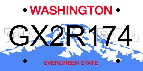 GX2R174 Washington License Plate