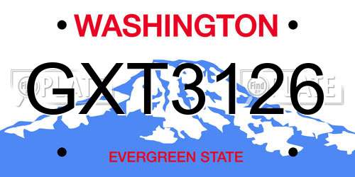GXT3126 Washington License Plate