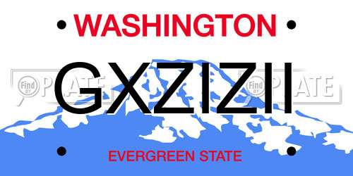 GXZIZII Washington License Plate