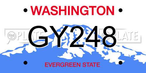 GY248 Washington License Plate