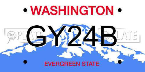 GY24B Washington License Plate