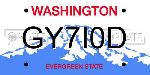 GY7I0D Washington License Plate