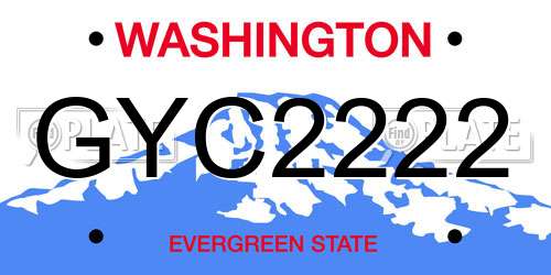 GYC2222 Washington License Plate
