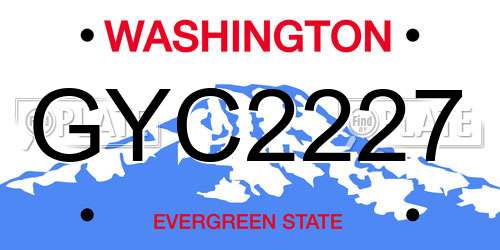 GYC2227 Washington License Plate