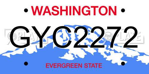 GYC2272 Washington License Plate