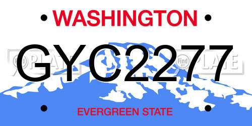 GYC2277 Washington License Plate