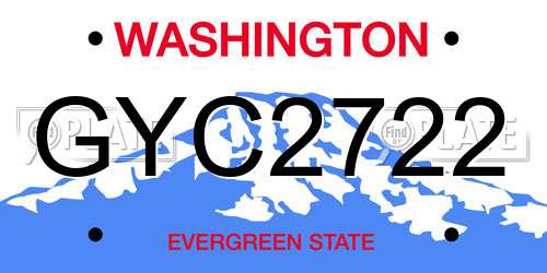 GYC2722 Washington License Plate