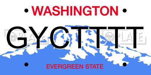 GYCTTTT Washington License Plate